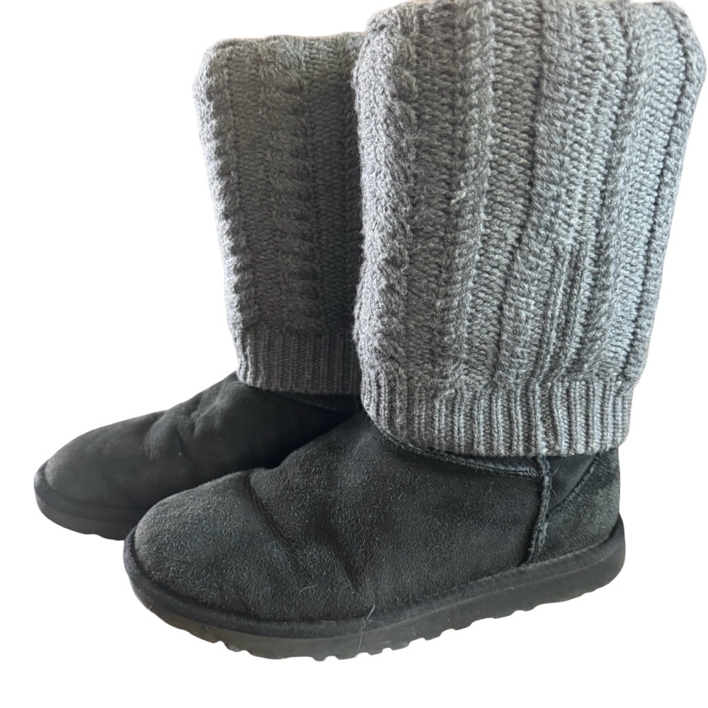 UGG Tularoda Route Detachable Gray Knit‎ Black Boots 6